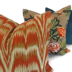 Mocha Chiang Mai Dragon Pillow Cover Schumacher Linen Accent - thumbnail 2