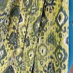 Kantha Stitch Pure Cotton Reversible Bed/Sofa Throw King Size Tropical Deep Green Black Ikat Print Dohar Indian Summer Blankets - thumbnail 4