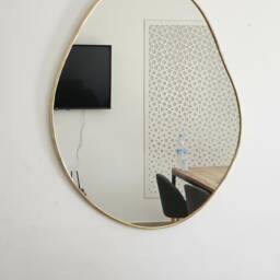 Handmade Moroccan Brass Wall Mirror Irregular Shape - thumbnail 2