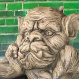 Concrete Horned Gargoyle Statue Stone Gothic Monster Sculpture Cute Ogre Figurine Outdoor Yard Ornament Mythical Creature Garden Decor - thumbnail 4