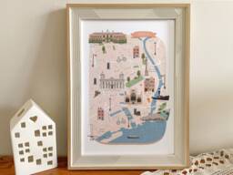 Hull Map, Illustrated Map Of Hull, Poster, Print, Art, Illustration, Gift, Kingston Upon Yorkshire Print - thumbnail 1