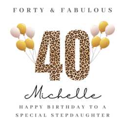 Personalised Stepdaughter 40Th Birthday Candle Gift Card Stepdaughters W - thumbnail 4