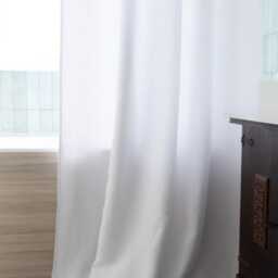 Waterproof Linen Shower Curtain With Back Tabs, Long Drape, Wide Bathtub Curtain, Liner, Custom Bathroom - thumbnail 2