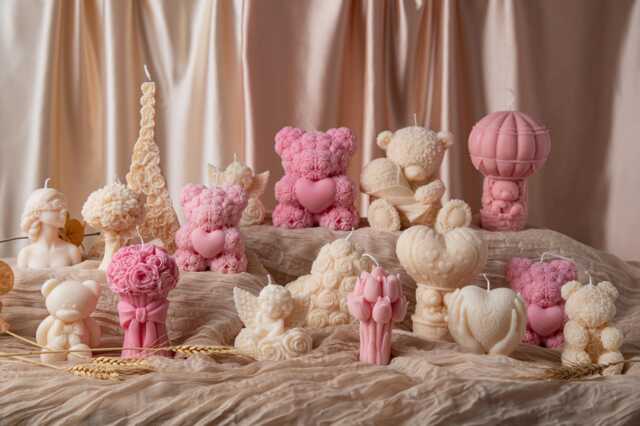 Handmade Soy Wax Candle Rose Bear, Bouquet, Angel - Home Decor - image 1