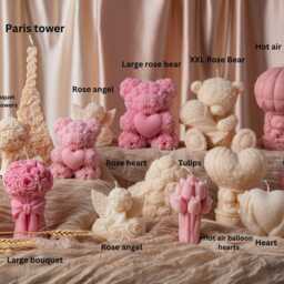 Handmade Soy Wax Candle Rose Bear, Bouquet, Angel - Home Decor - thumbnail 3