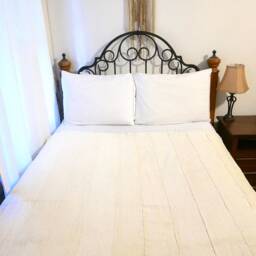xl Handwoven African Mudcloth Fabric - Cream Boho Textile, King Bed Cover - thumbnail 2