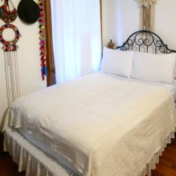 xl Handwoven African Mudcloth Fabric - Cream Boho Textile, King Bed Cover - thumbnail 3