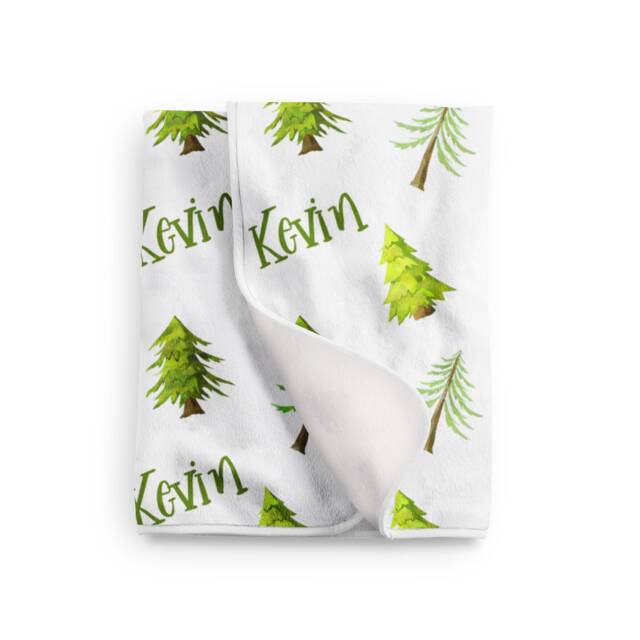 Nature & Pinetrees Baby Blanket Personalized in Fleece, Minky, Or Sherpa. Perfect Gift - image 1