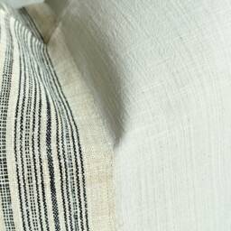 Handmade Striped Hemp Pillow Cover Vintage Grain Sack Design - 20x20 - thumbnail 2