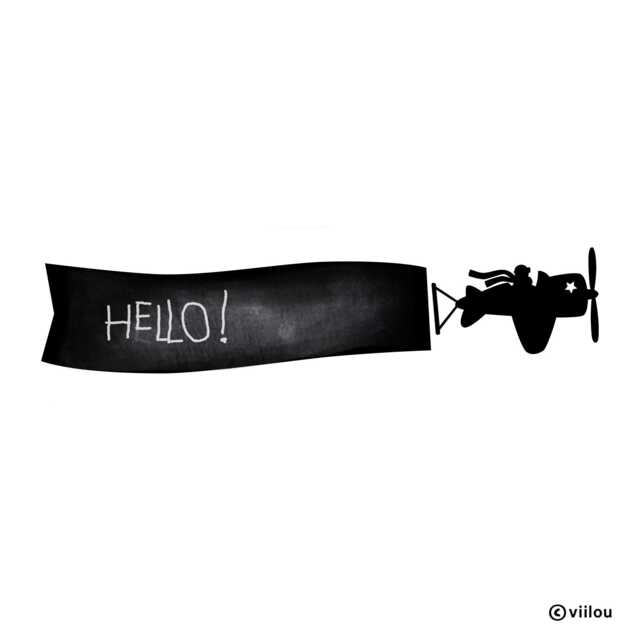 Child Chalkboard Sticker Plane With Banner Wall Decals Black Pictures Table Foil Children Tattoos Kids Illustration Diy - image 1