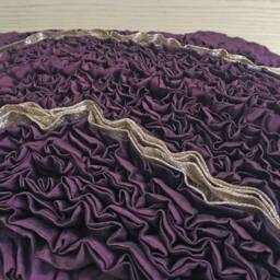 Rose Gold Frills Pillow Cover, Taupe Wine Taffeta, Embellished Accent - Bmcc060 - thumbnail 4