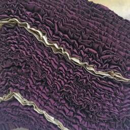 Rose Gold Frills Pillow Cover, Taupe Wine Taffeta, Embellished Accent - Bmcc060 - thumbnail 3