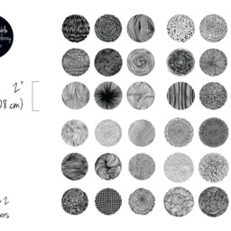 Hand Made Graphic Wall Decal, Hand Drawn Sticker, Circles Decor Set, Wallpaper Effect Decor, Abstract Dots Decal #14S - thumbnail 2