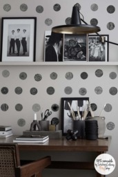 Hand Made Graphic Wall Decal, Hand Drawn Sticker, Circles Decor Set, Wallpaper Effect Decor, Abstract Dots Decal #14S - thumbnail 1