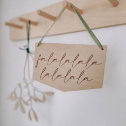 Fa La Christmas Wooden Wall Hanging - Xmas Pennant Flag Christmas Decoration