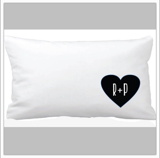 Personalized Couple Pillow, Heart With Initials, Anniversary Gift - image 1