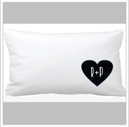 Personalized Couple Pillow, Heart With Initials, Anniversary Gift - thumbnail 1