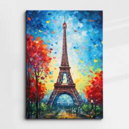 Eiffel Tower Paris France Starry Night Painting Van Gogh Wall Art, Framed Canvas Poster Print, Home Kitchen Office Room Decor, Gifts - thumbnail 3