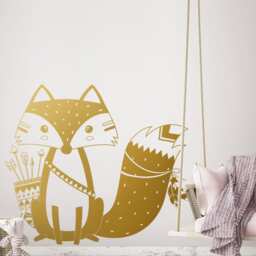 Tribal Fox Wall Decal - Nursery Decal, Woodland Sticker, Cute Vinyl - thumbnail 2