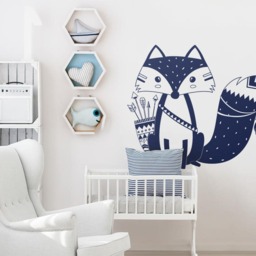 Tribal Fox Wall Decal - Nursery Decal, Woodland Sticker, Cute Vinyl - thumbnail 3
