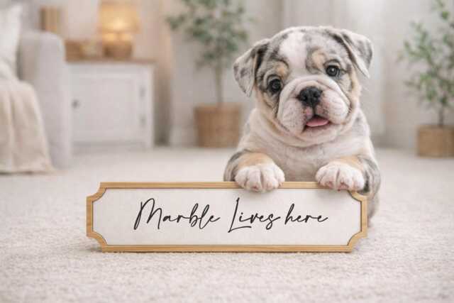 Custom Pet Name Plaque - Bed Corner Decor Modern Minimal Wall Gift - image 1