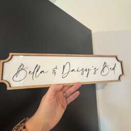 Custom Pet Name Plaque - Bed Corner Decor Modern Minimal Wall Gift - thumbnail 3