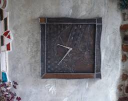 Handcrafted Square Metal Wall Clock Industrial Geometric Oak Decor By The Steel Style Things - thumbnail 1
