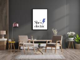 She's Electric - Oasis Lyric Wall Print Gift Idea Bespoke Poster A5 A4 A3 Framed - thumbnail 1
