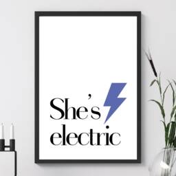 She's Electric - Oasis Lyric Wall Print Gift Idea Bespoke Poster A5 A4 A3 Framed - thumbnail 2