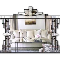 British Handmade Art Deco Over Mantle Wall Mirror - Melody - thumbnail 4