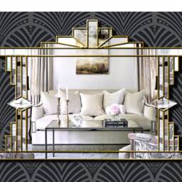 British Handmade Art Deco Over Mantle Wall Mirror - Melody - thumbnail 3