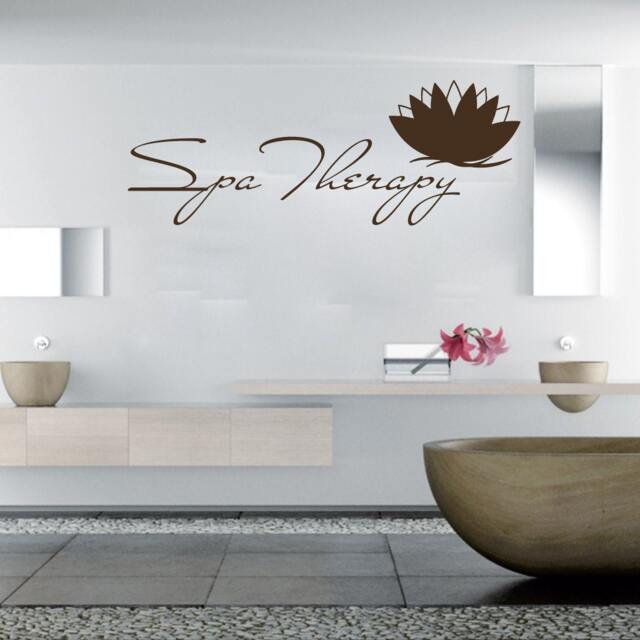 Wall Decals Spa Therapy Lotus Flowers Decal Vinyl Sticker Spa Beauty Salon Art Home Decor Bathroom Modern Design Murals Interior Ms409 - image 1