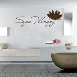 Wall Decals Spa Therapy Lotus Flowers Decal Vinyl Sticker Spa Beauty Salon Art Home Decor Bathroom Modern Design Murals Interior Ms409 - thumbnail 1