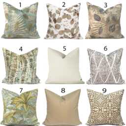 Outdoor Pillow Cover With Zippers, Easy To Use & Washable, Pick Your Favorite Tans Neutrals - thumbnail 1
