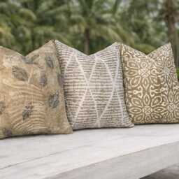 Outdoor Pillow Cover With Zippers, Easy To Use & Washable, Pick Your Favorite Tans Neutrals - thumbnail 3