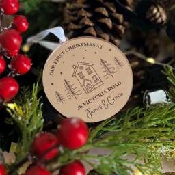 First Christmas in Our New Home Bauble - Personalised Xmas Tree Decoration Couple Keepsake - thumbnail 1