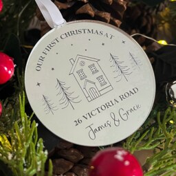 First Christmas in Our New Home Bauble - Personalised Xmas Tree Decoration Couple Keepsake - thumbnail 3