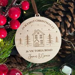First Christmas in Our New Home Bauble - Personalised Xmas Tree Decoration Couple Keepsake - thumbnail 4