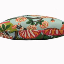 Schumacher Chiang Mai Dragon Outdoor/Indoor Aqua Double Sided Cushion Covers Pillow - thumbnail 3