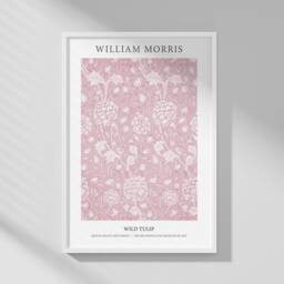 Set Of 3 William Morris Prints, Pink Floral Bedroom Living Room Wall Art, Botanical Posters - thumbnail 3