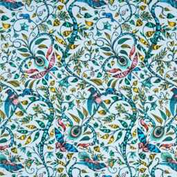 Clark & Clarke, Turquoise Blue, Pink Yellow Satin Cotton Cushion Cover, Throw Pillow Home Decor 16 X Inches - thumbnail 3