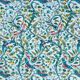 Clark & Clarke, Turquoise Blue, Pink Yellow Satin Cotton Cushion Cover, Throw Pillow Home Decor 16 X Inches - thumbnail 3