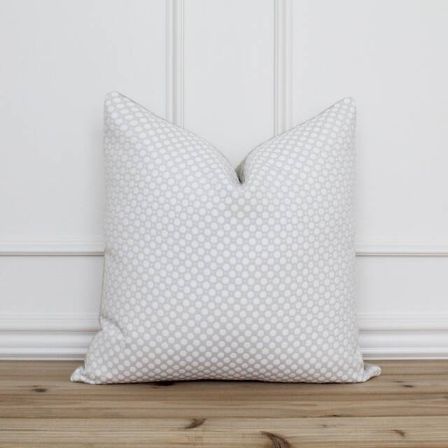Cream Dot Pillow Cover Textured White Covers Designer Pillows Neutral Throw Custom - Kristen - image 1