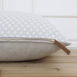 Cream Dot Pillow Cover Textured White Covers Designer Pillows Neutral Throw Custom - Kristen - thumbnail 2