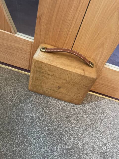 Oak Door Stop - Rustic Handmade Chunky Reclaimed French Fsc Oak, Durable Decorative Home Accessory - image 1