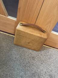Oak Door Stop - Rustic Handmade Chunky Reclaimed French Fsc Oak, Durable Decorative Home Accessory - thumbnail 1