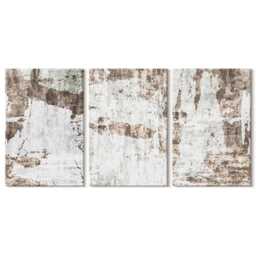 Canvas Set Of 3 Wall Art - Patterns in Shades White & Brown, Beige Print On Canvas, Natural Textures Hanging Piece - thumbnail 2