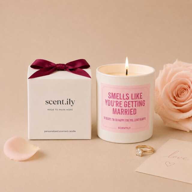 Bride To Be Candle - Personalised Wedding Gift For Wife Fiance Big Day Celebration Custom Message Soy Wax Keepsake - image 1