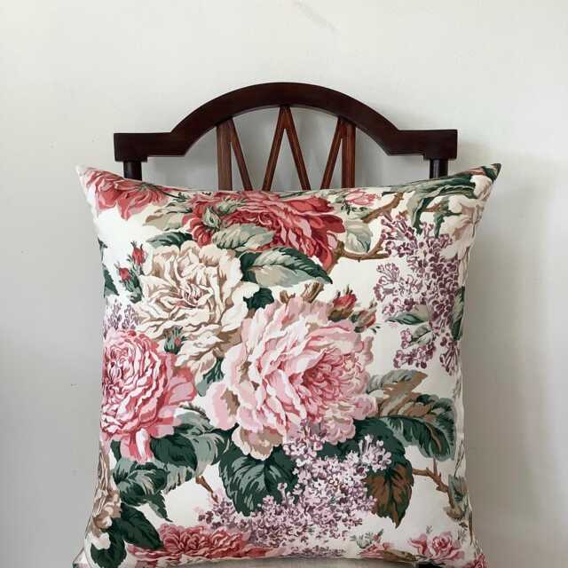 "Vintage Floral Fabric Cushion ""Temple Garden" - image 1