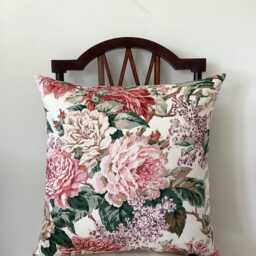 "Vintage Floral Fabric Cushion ""Temple Garden" - thumbnail 1